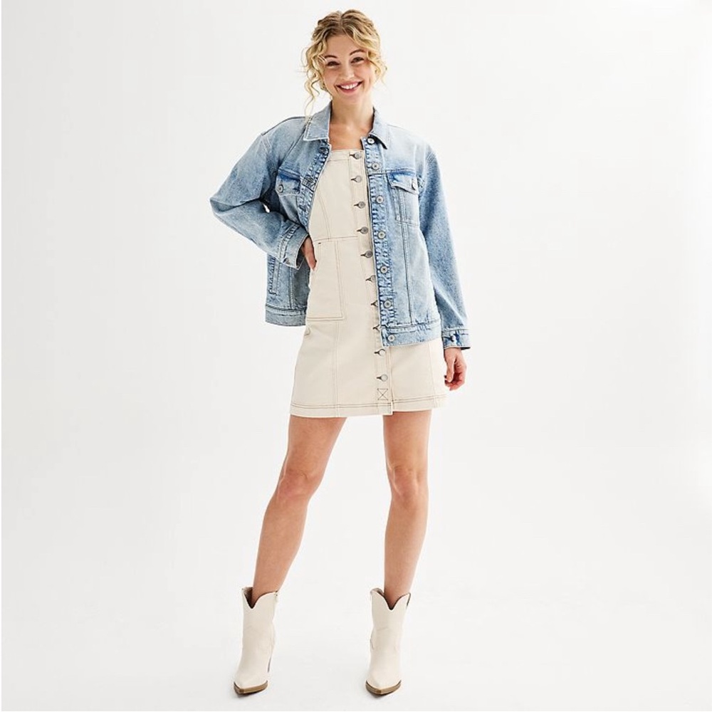 Denim Button-Front Dress
